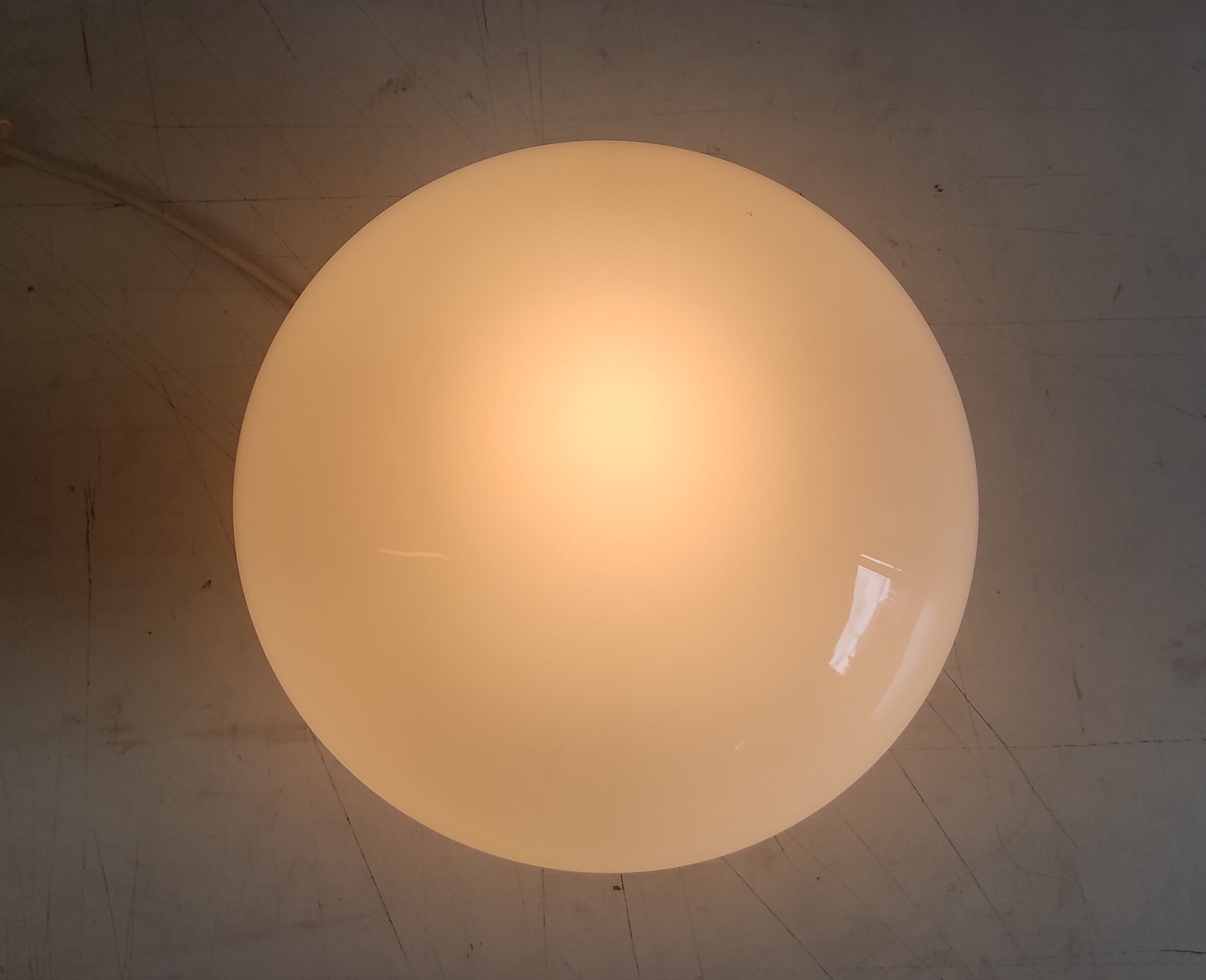 Ceiling light or wall light in Bauhaus style, XL opaline globe - mid 20th century.