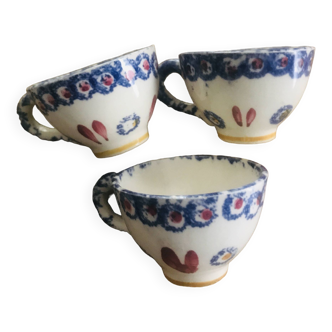 Vintage earthenware dinette cups from Quimper