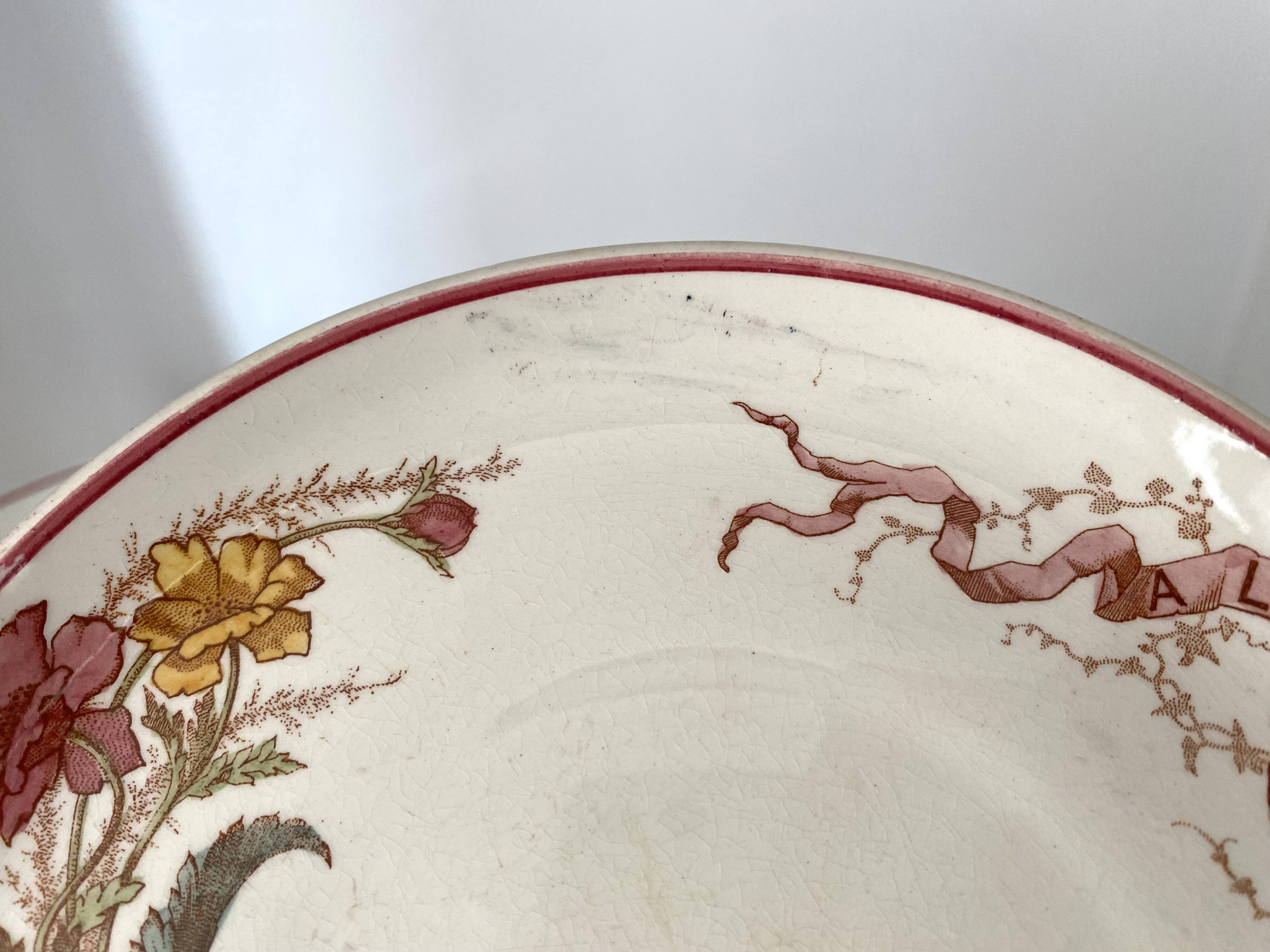 Set of 9 dessert plates "A la Samaritaine" K&G Lunéville 1900, art nouveau service