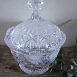 Cut glass vintage leaf design sweet jar