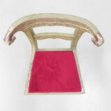 Dining chair upholstered with stamped tin
