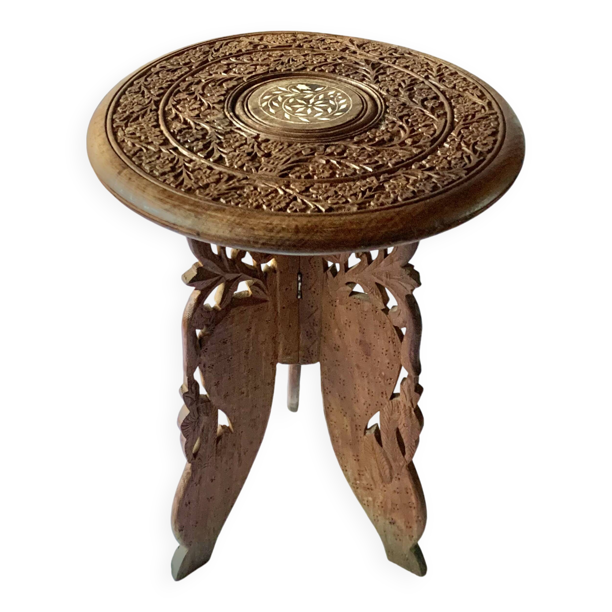 Vintage carved wooden side table