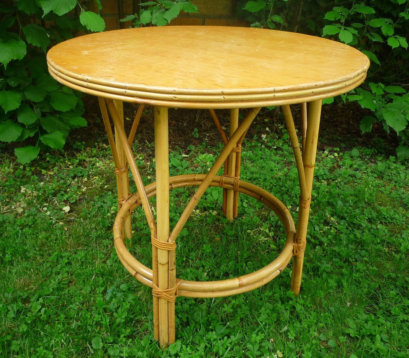 Coffee table rattan vintage 70 s