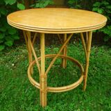 Coffee table rattan vintage 70 s