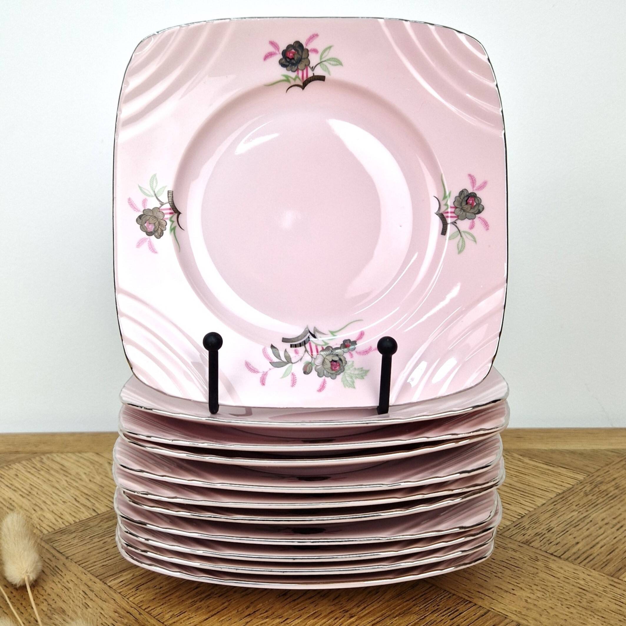11 Art Deco dessert plates M.Z Czechoslovakia