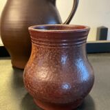 Series of 5 vintage brown ceramic vases