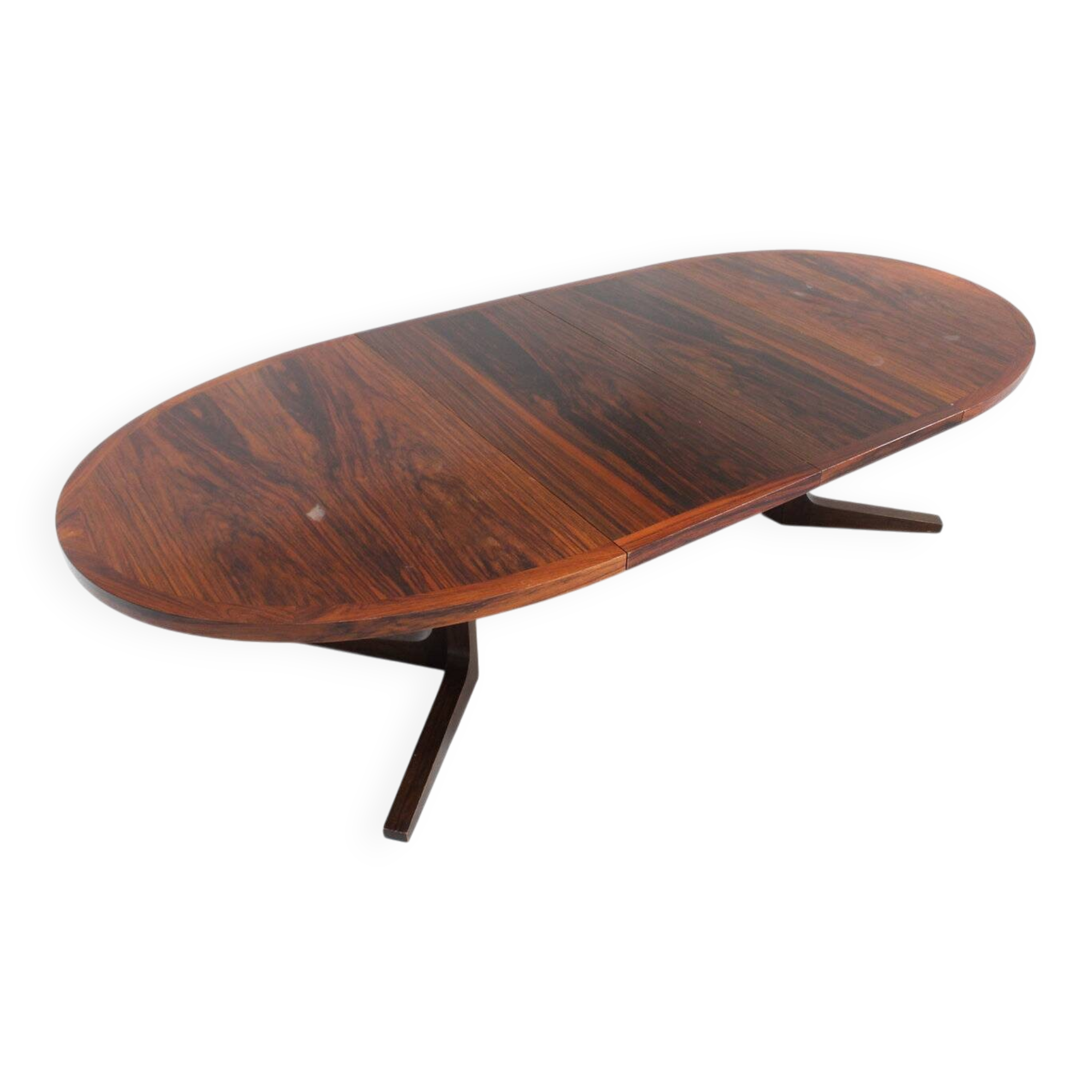 Vintage Danish oval extendable dining table palissander by Dyrlund