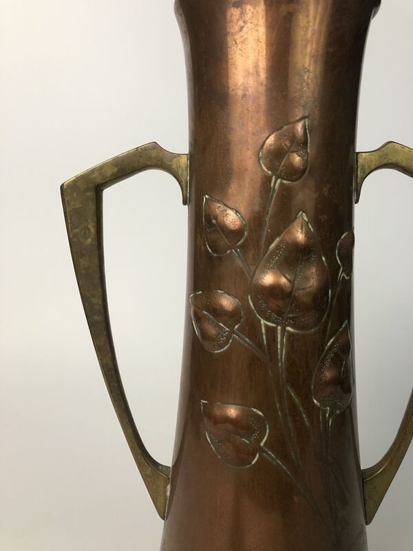 Vase art nouveau WMF cuivre et laiton vers 1900