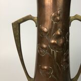 Vase Art Nouveau WMF copper and brass, circa 1900.