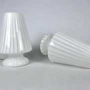 Vintage set of two postmodern Murano glass table lamps from 70s