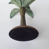 Ancien bougeoir en forme de palmier en métal patiné