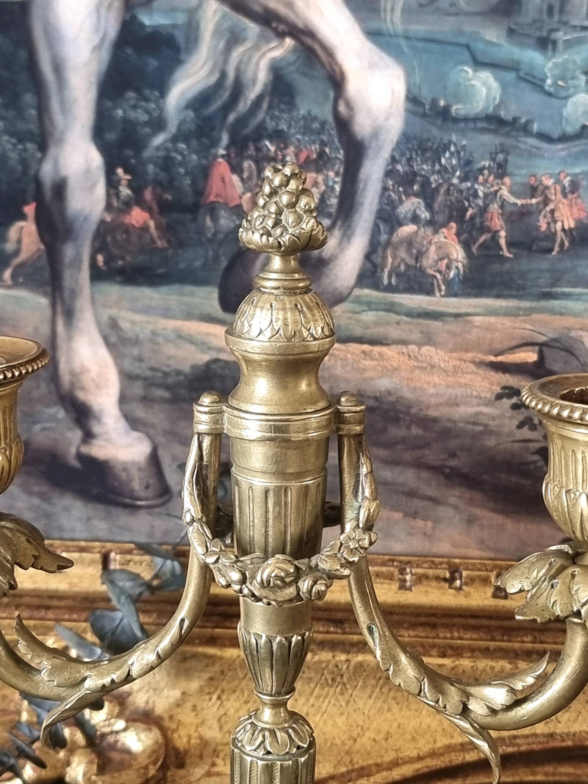 Pair of bronze candlesticks