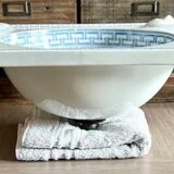 Vintage Blue Decorated Porcelain Washbasin