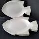 4 zoomorphic ceramic fish plates Geneviève Lethu