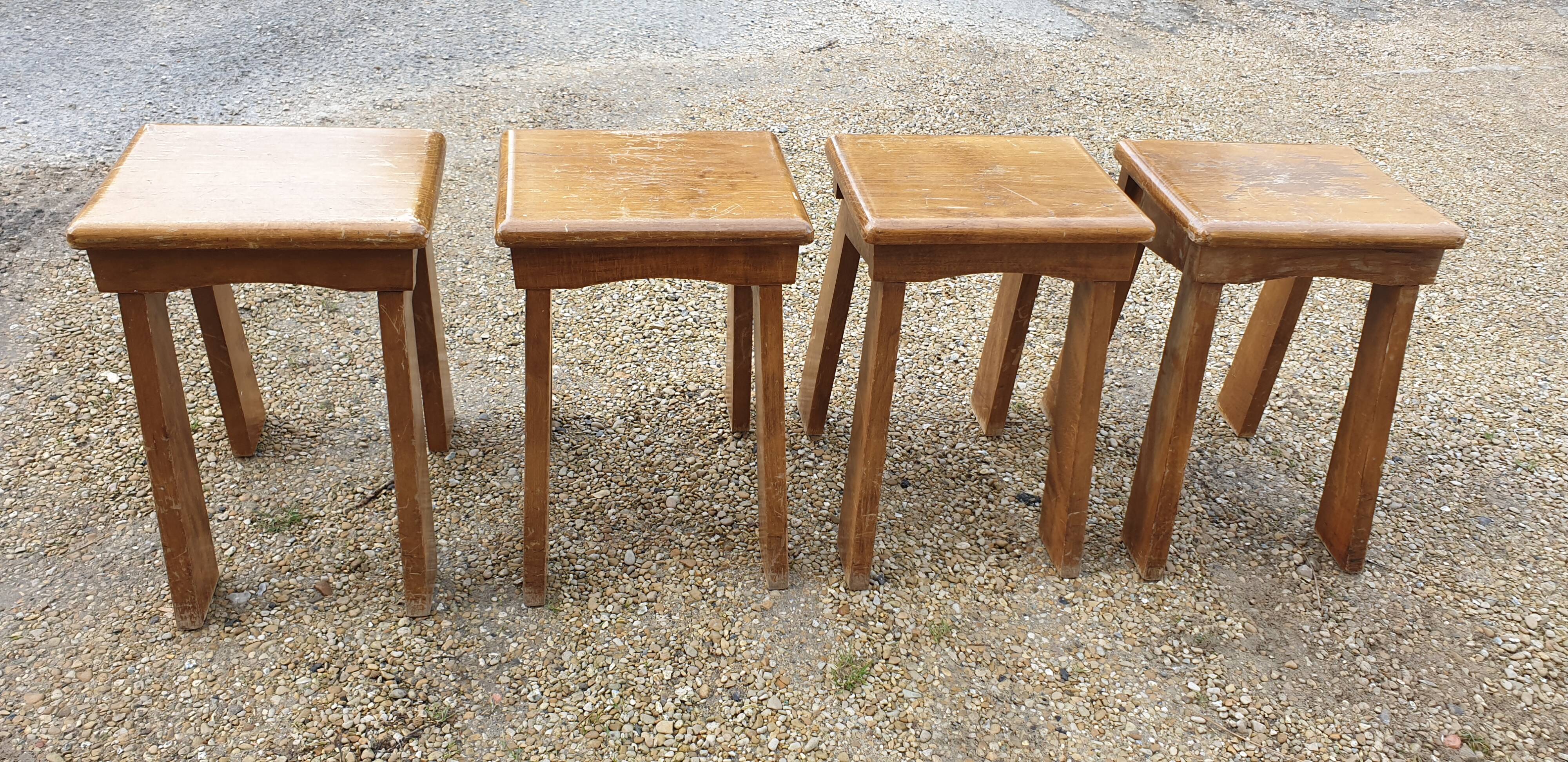 4 tabourets bas desing  années 50