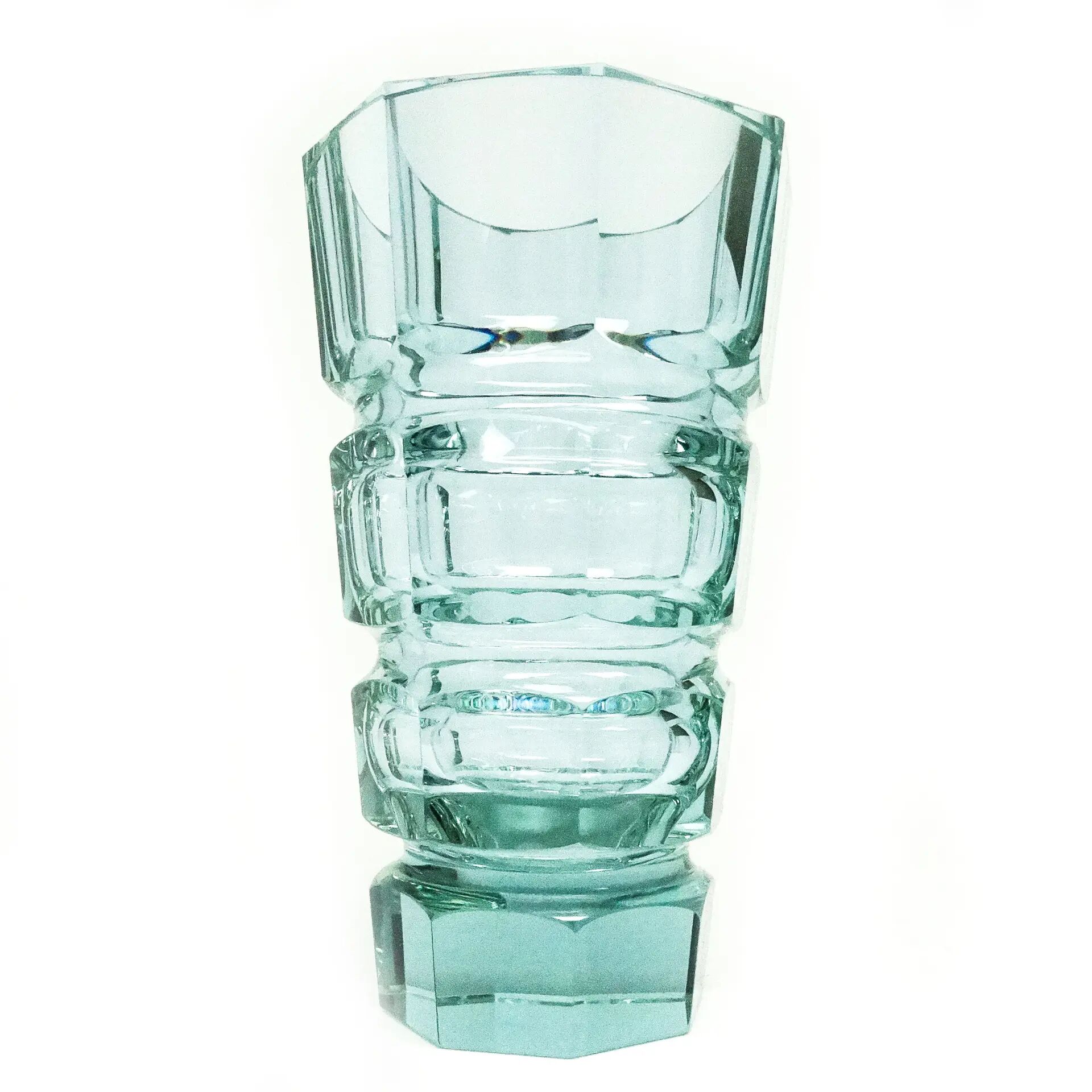 Vase Art Déco, verre alexandrite, design de J. Hoffmann, Moser, Tchécoslovaquie, années 1930