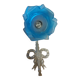 Art Deco style wall light in frosted blue glass with silver metal support.