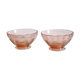 Paire de bols en verre rose