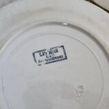 4 assiettes plates anciennes terre de fer faience bleue dépareillées