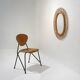 Wall mirror with rattan frame, 1950s