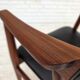 1960s, Danish armchair. Teak wood, black artificial leather.