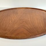 Scandinavian round tray teak vintage