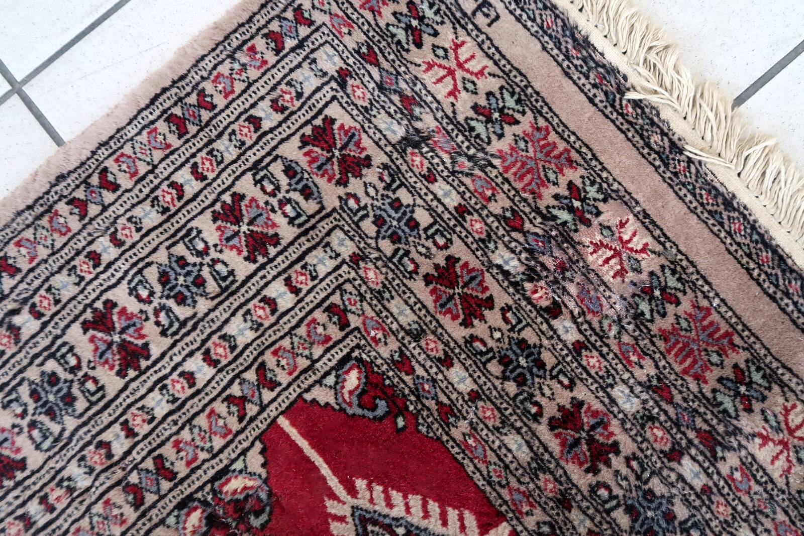 Tapis vintage ouzbek Boukhara fait main en laine – 126 x 181 cm – 1960s