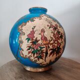 Ball vase in Longwy enamels