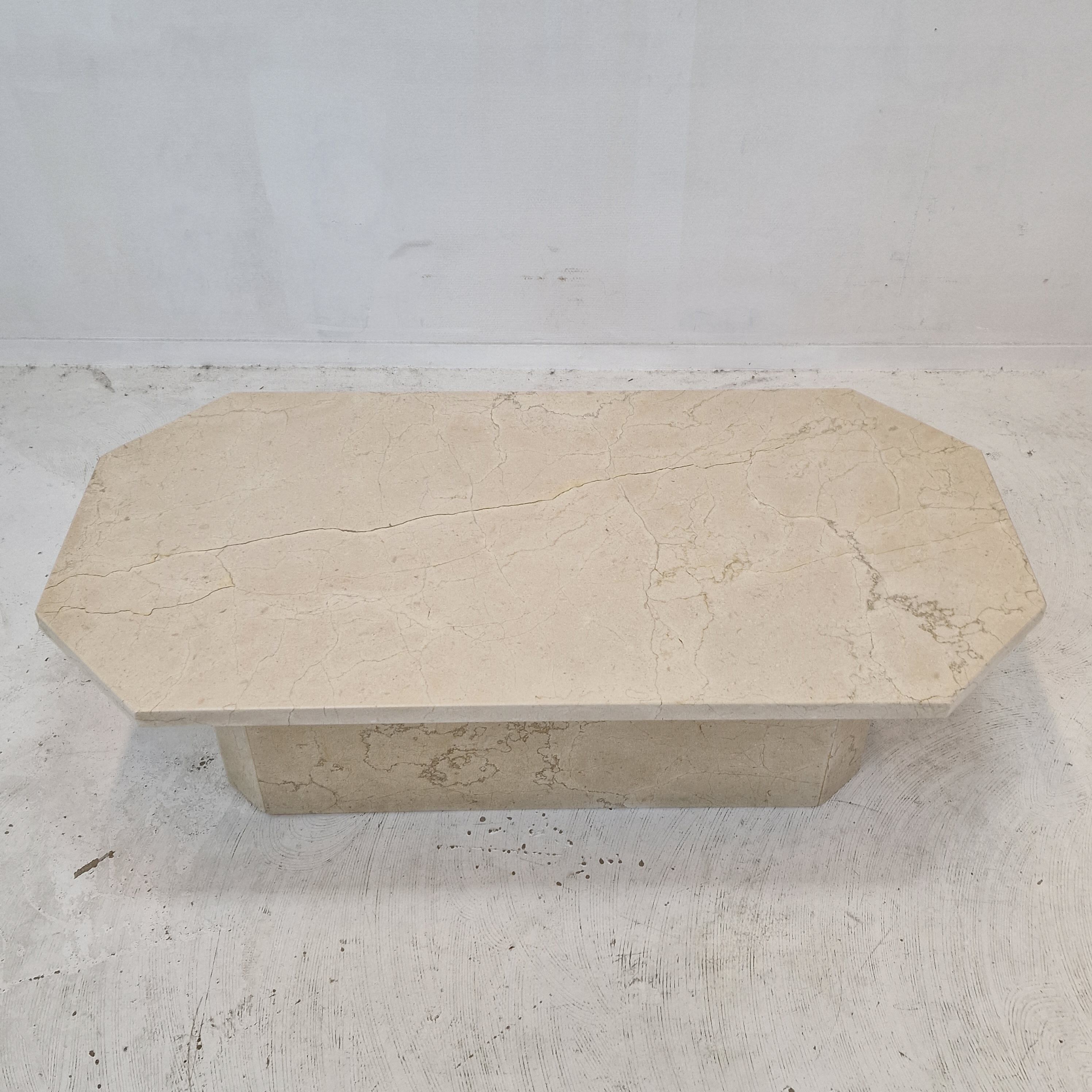 Italian travertine coffee table, 1980s