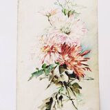 Watercolor bouquet of iris signed vintage