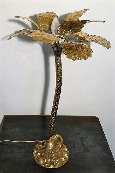 Palm lamp, brass heron 1960
