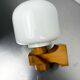 Scandinavian pine wood & opaline wall light – Denmark 1970s