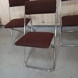 Framar - 4 folding chairs in brown fabric