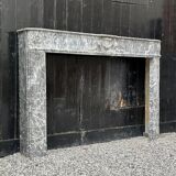 Louis XVI fireplace in gray marble Saint Anne, eighteenth century
