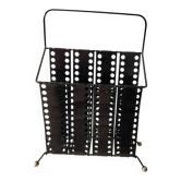“Santiago” magazine rack in perforated sheet metal Mathieu Mategot 1950s