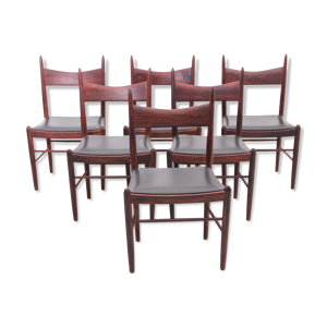 Suite de 6 chaises scandinaves - palissandre rio