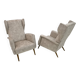 Pair of Gio Ponti Mid-Century Modern Italian Velvet "Alata" Lounge Chairs