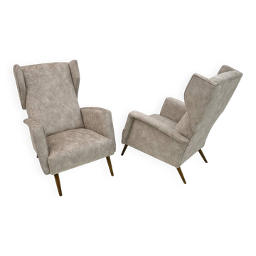 Paire de fauteuils de salon « Alata » en velours italien de style Mid-Century Modern de Gio Ponti