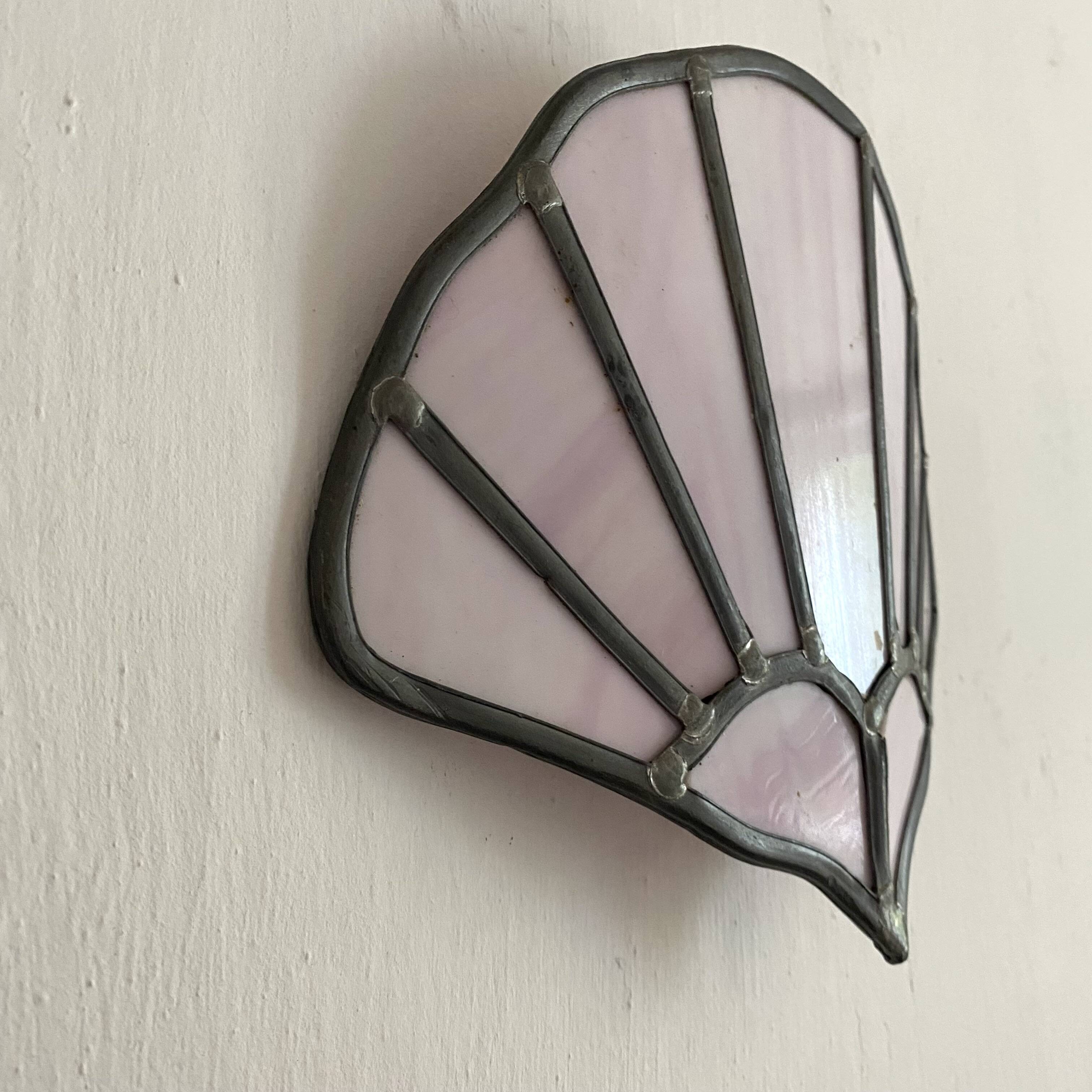 Stained glass shell wall light