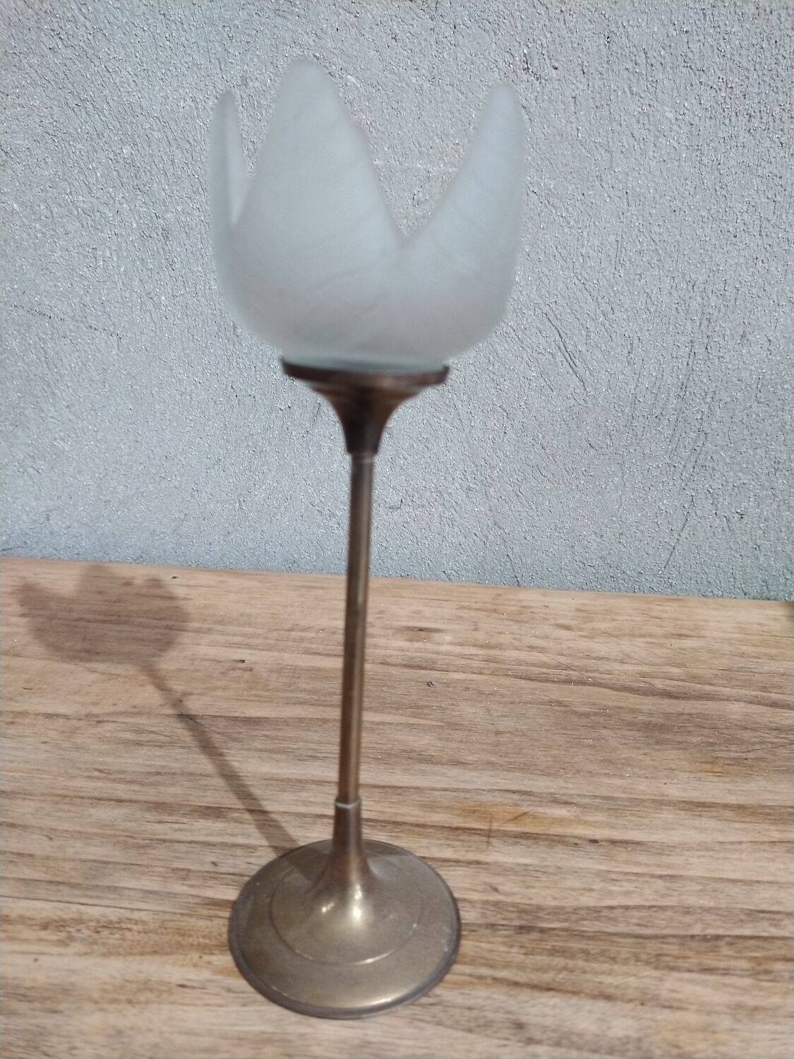 Vintage brass tulip candle holder