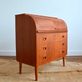 Swedish secretary sliding tray teak 1950s