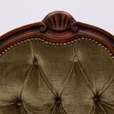 Telephone Sofa Green Velvet Queen Anne style 1960s