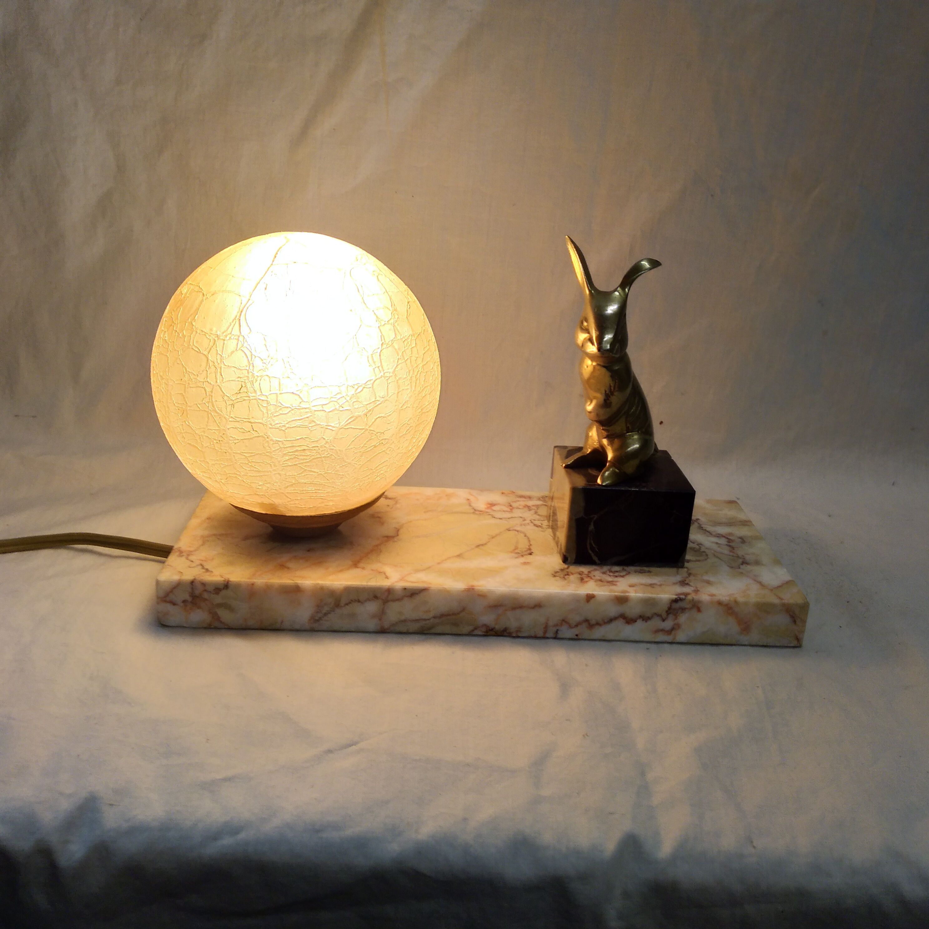 Art deco rabbit lamp