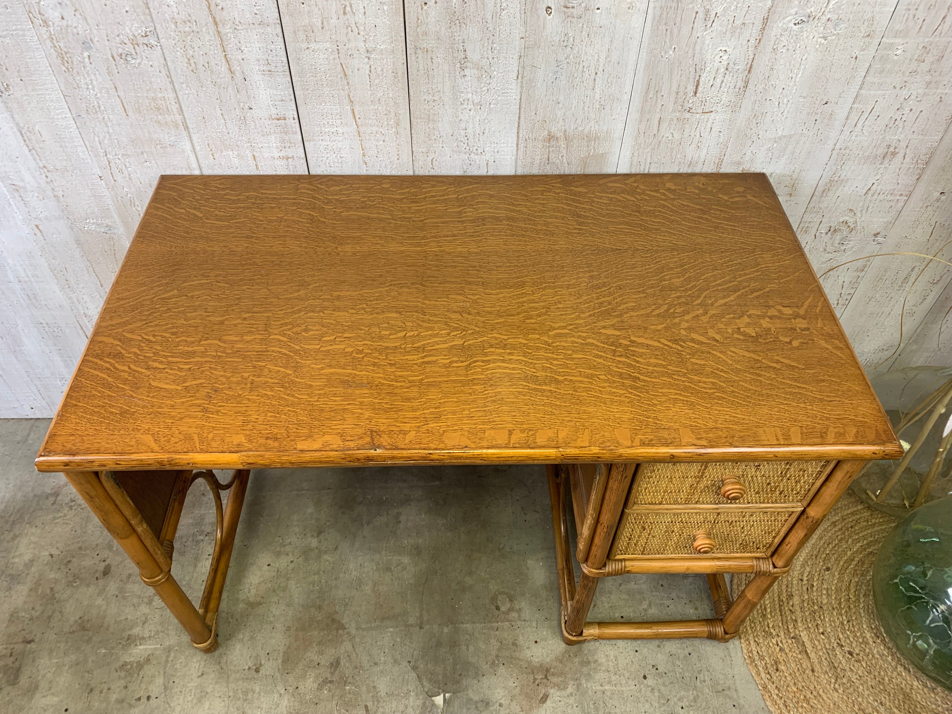Vintage rattan desk