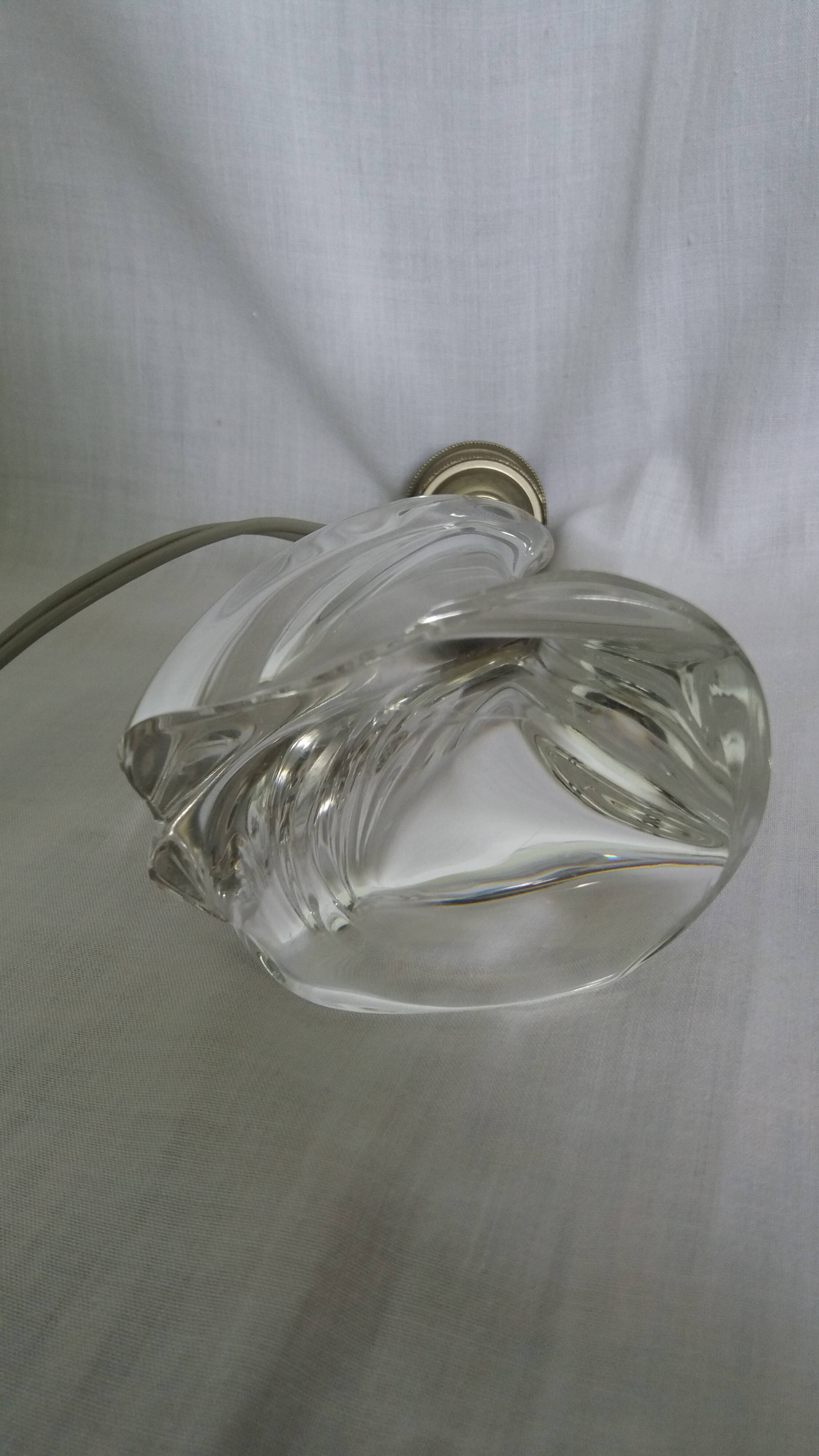 Lampe en cristal Daum France pied forme libre