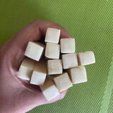 Set of 12 vintage knife rests in polished bone - ivory look, minimal