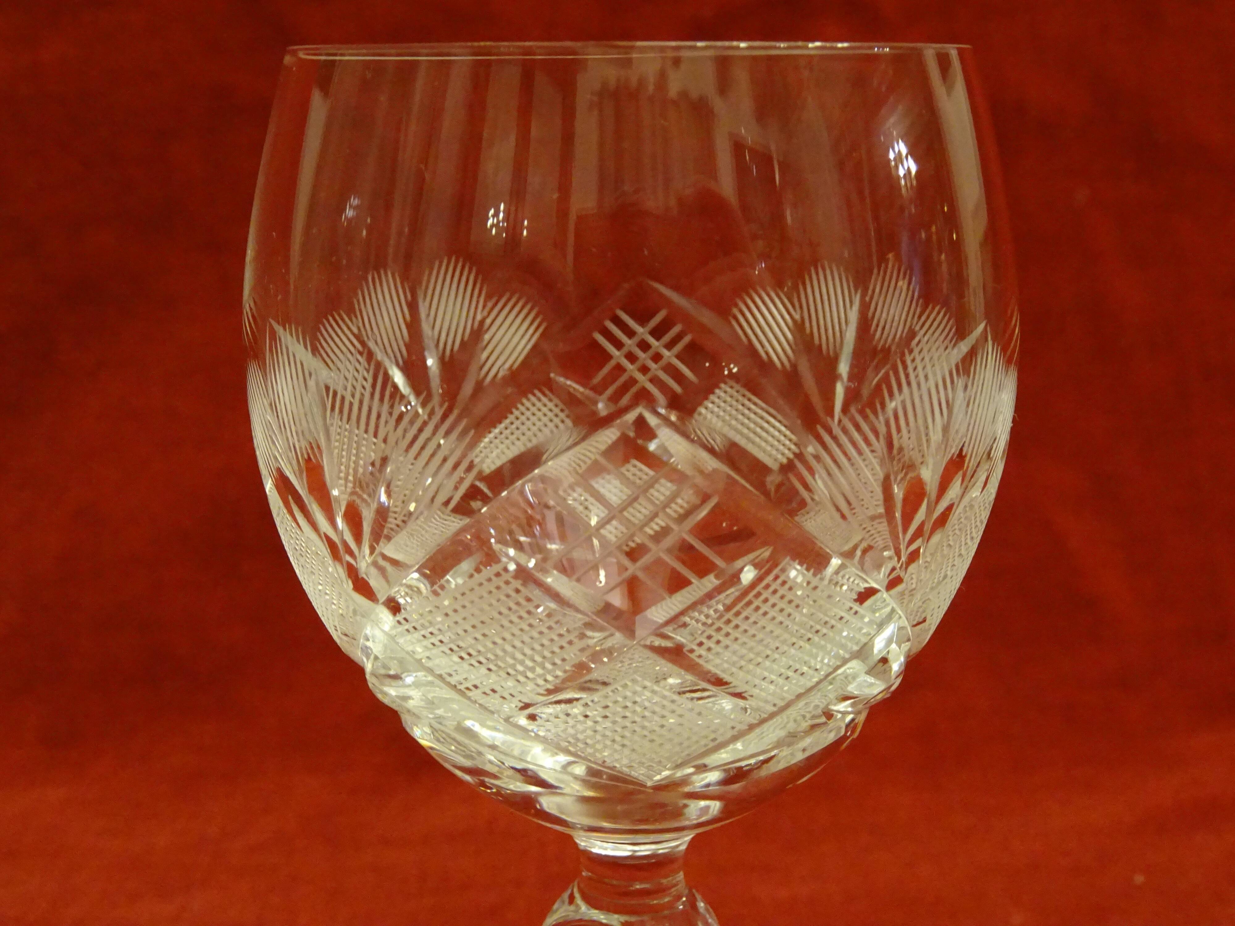 6 cut crystal glasses
