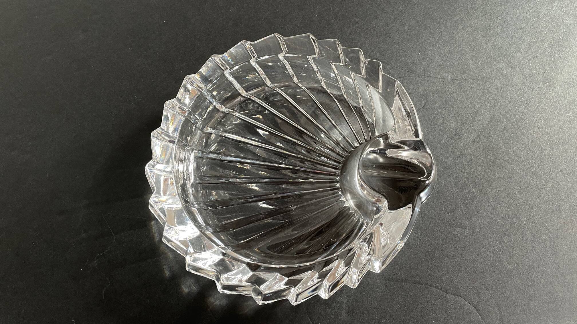 Vintage Crystal Ashtray in Seashell Shape