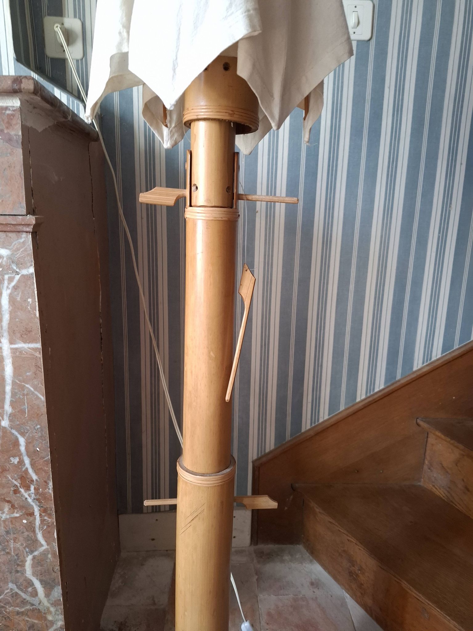 Vintage 70's adjustable bamboo floor lamp