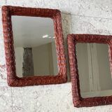 Pair of VINTAGE Rattan MIRRORS